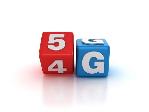 4G에서 5G 단어로 바뀌는 타일 블록