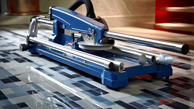 Photo tile cutter in action