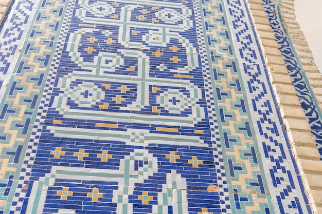 A tile design in a building wall