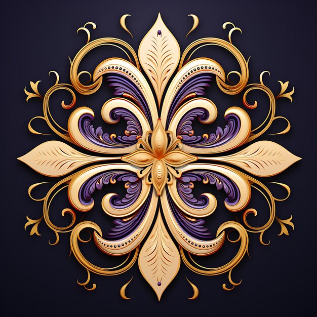 Photo tile pattern aristocratic fleur de lis symmetrical pattern shape floral d creative idea concept