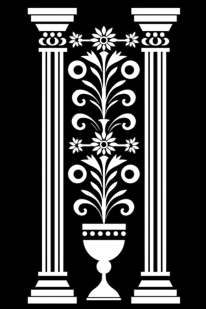 타일 패턴 데코 아트 대리석 패턴 그리스 기둥 프레임 스타일 분산 v 창의적인 컬렉션 아이디어