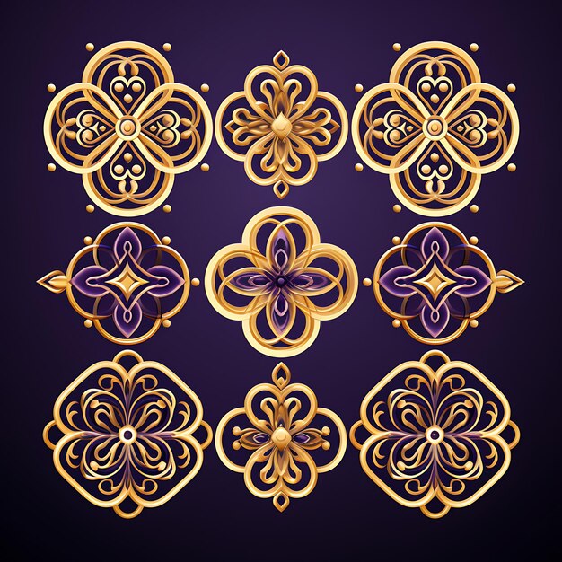 Photo tile pattern lombardic with shape knot like decoration with bejeweled pat creative collection idea