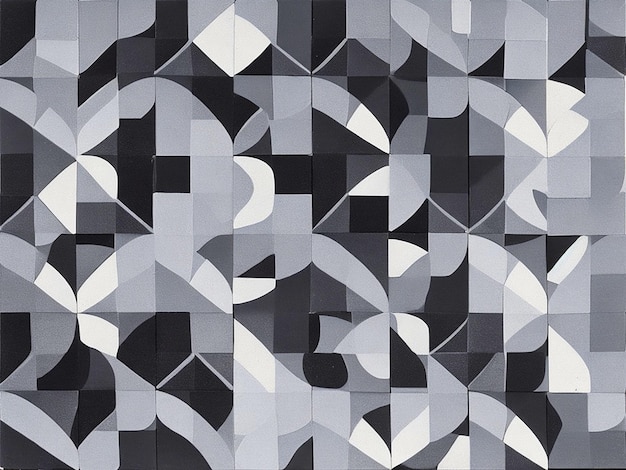 Tile Penrose tegel patroon geometrische vormen zwart wit en grijs afbeelding downloaden