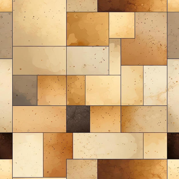 Tile texture with brown beige and yellow colors tiled