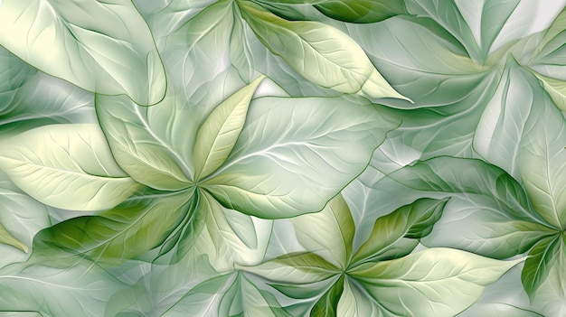 Tile transparent leaves Generative AI