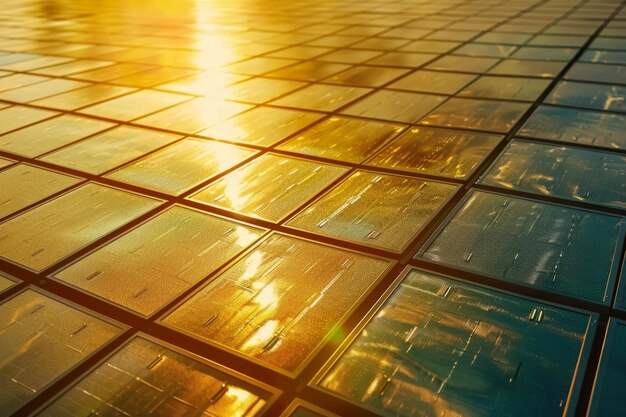 Foto a tile with a sunset on the background