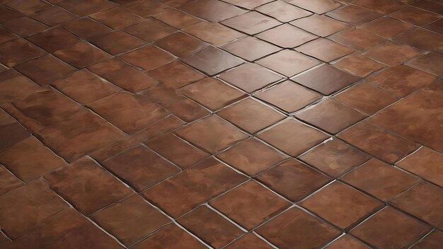 Tiled floor with brown details