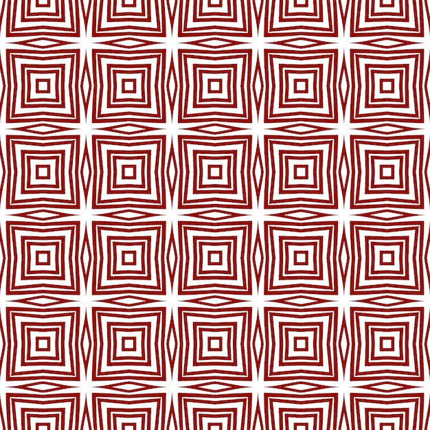 Tiled watercolor pattern. Maroon symmetrical kaleidoscope background. Hand painted tiled watercolor seamless. Textile ready terrific print, swimwear fabric, wallpaper, wrapping.