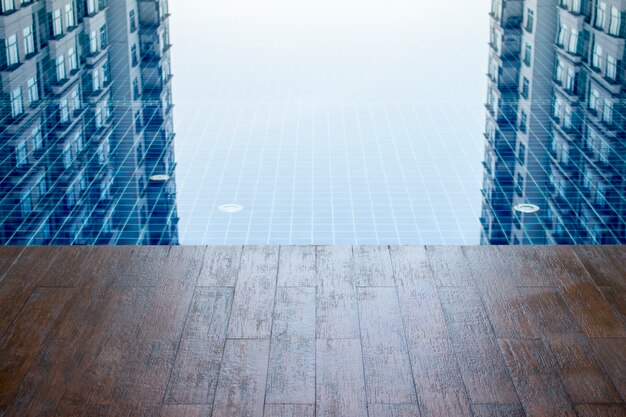 Foto piastrelle di pavimento modello su piscina d'acqua