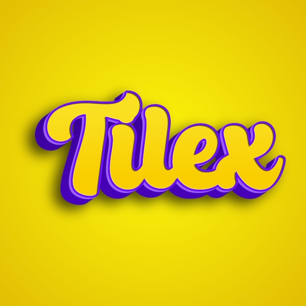 Tilex typography 3d design yellow pink white background photo jpg