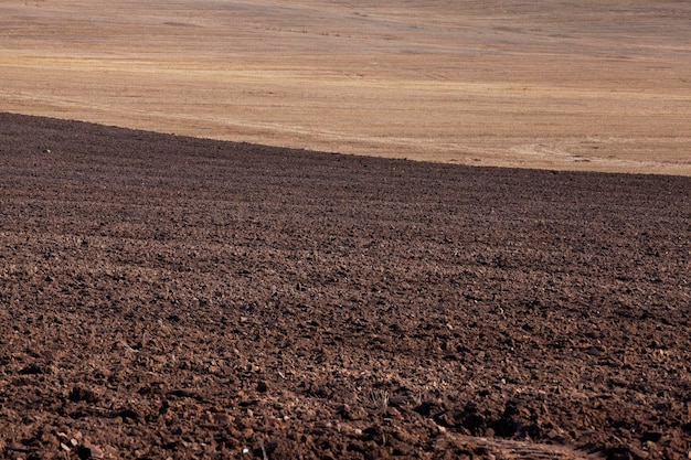 Tillage in the agricultural field for planting a new crop agriculture for preparing the soil for use in agricultural activities