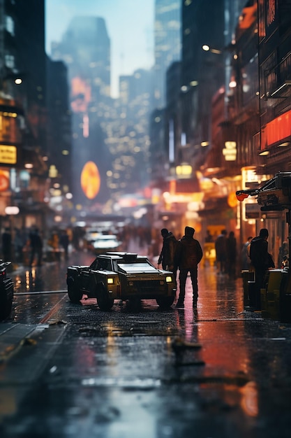 tilt shift anamorfe analoge foto van blade runner 2049