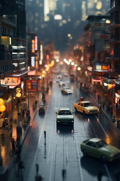 tilt shift anamorfe analoge foto van blade runner 2049