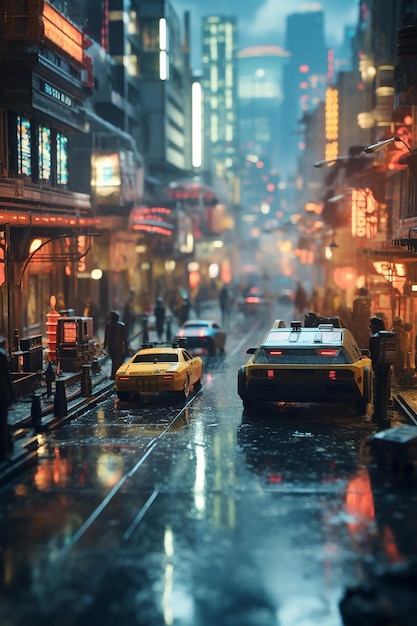 tilt shift anamorfe analoge foto van blade runner 2049