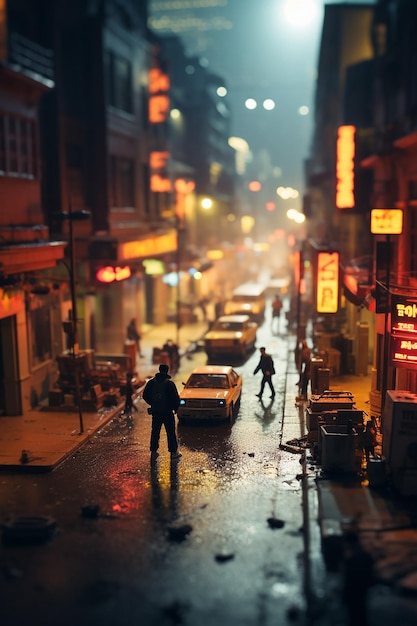 tilt shift anamorfe analoge foto van blade runner 2049