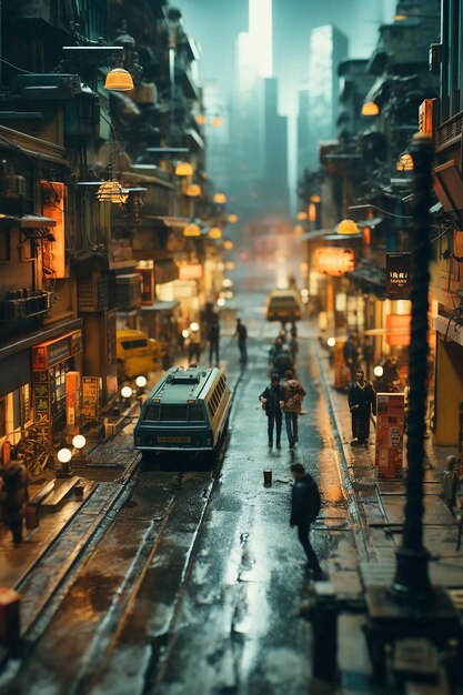 tilt shift anamorfe analoge foto van blade runner 2049