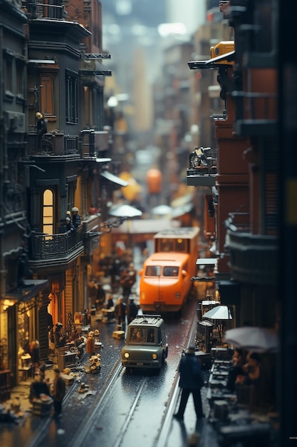 tilt shift anamorfe analoge foto van blade runner 2049