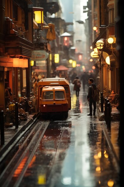 tilt shift anamorfe analoge foto van blade runner 2049