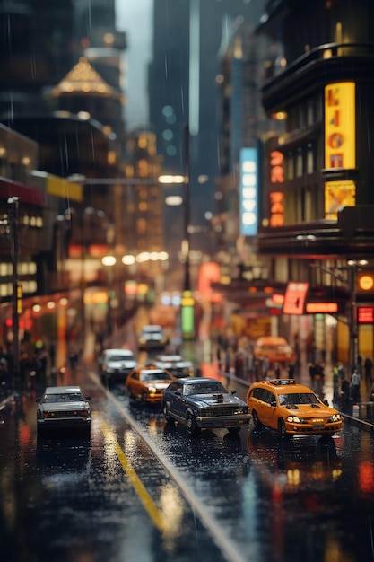 tilt shift anamorfe analoge foto van blade runner 2049