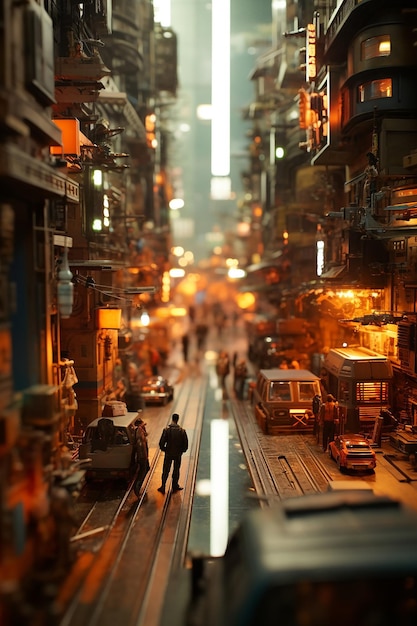 tilt shift anamorphic analog photograph of blade runner 2049 (블레이드 러너 2049의 기울기 이동 아나모르픽 아날로그 사진)