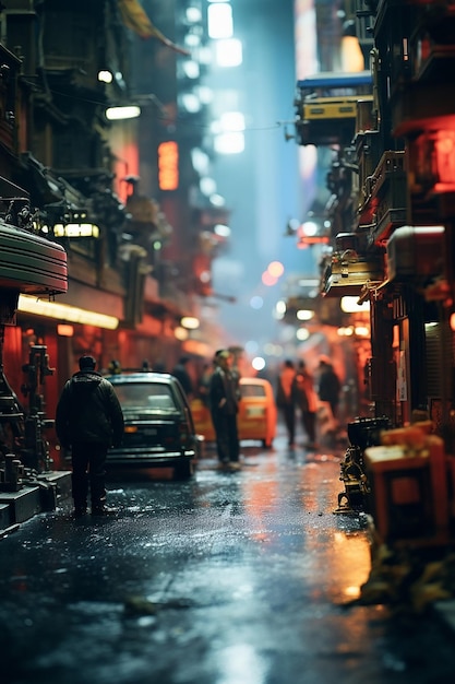 tilt shift anamorphic analog photograph of blade runner 2049