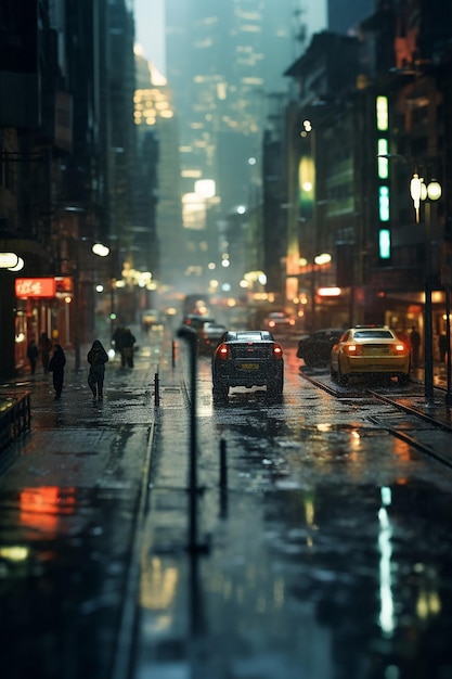 tilt shift anamorphic analog photograph of blade runner 2049 (블레이드 러너 2049의 기울기 이동 아나모르픽 아날로그 사진)