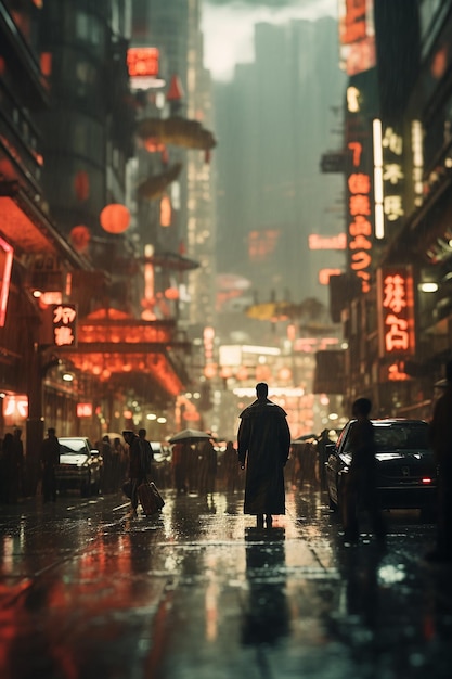 tilt shift anamorphic analog photograph of blade runner 2049