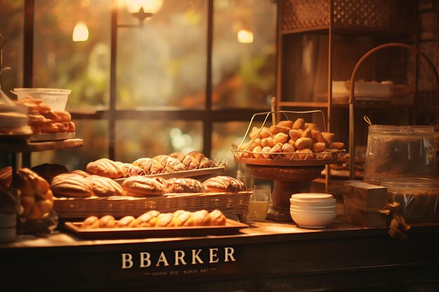 Tilt Shift Foto van bakkersoven, de zoete geur van versgebakken brood Middeleeuws oud creatief idee