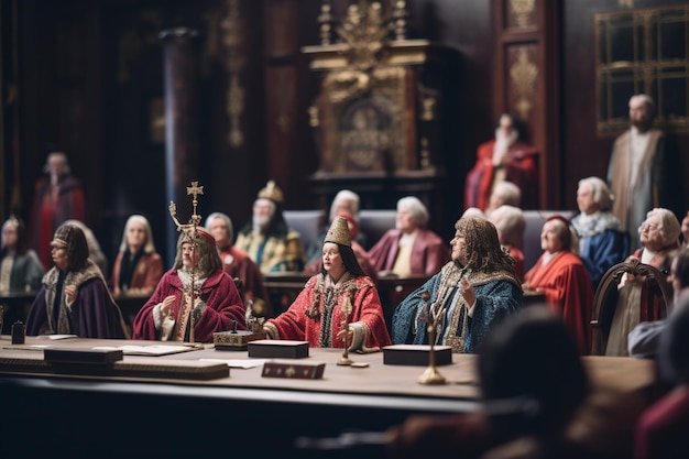 Заседание совета гильдии, посвященное собранию средневековых старых творческих идей.