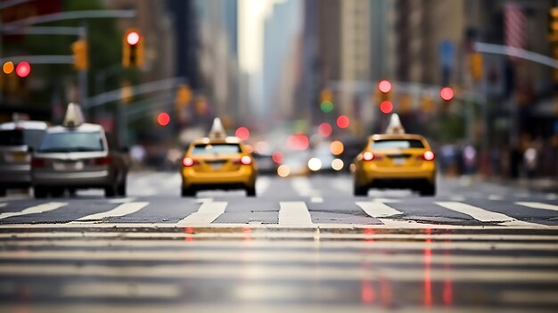 Foto tilt shift vista di un passaggio pedonale in una città di new york