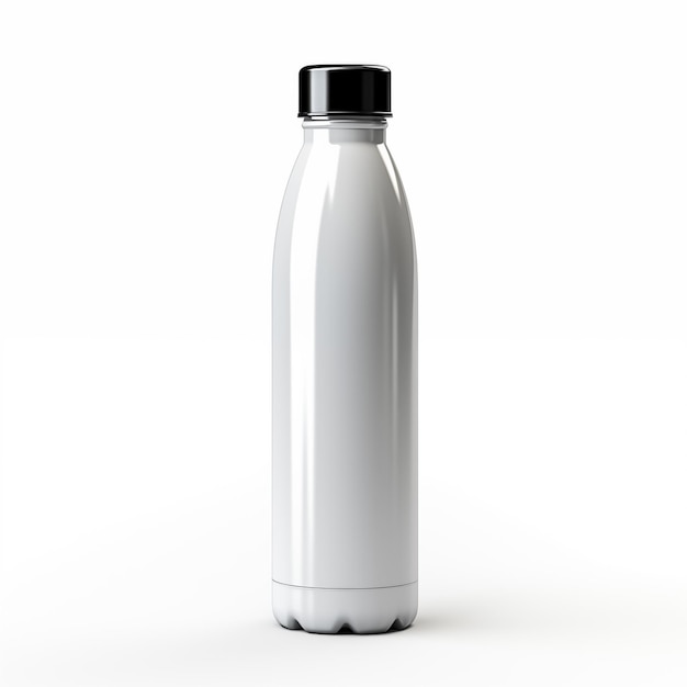 Tilted Aluminum Bottle Mockup Stylized Design