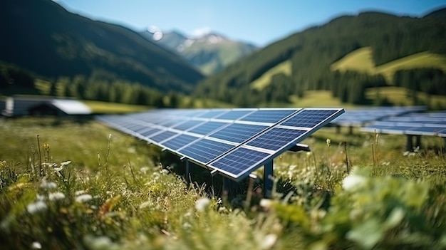 Tiltshift photo fields with solar panels turning them into small shiny models