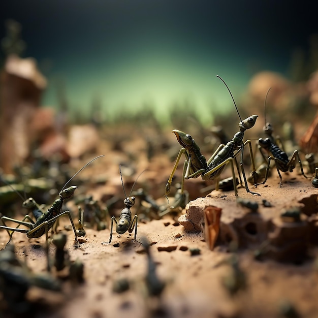 Tiltshift photography of Cosmic mantis godes of fate