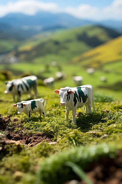 Tiltshift photoshoot beauty and creative of a cowherd taken with a tiltshift len