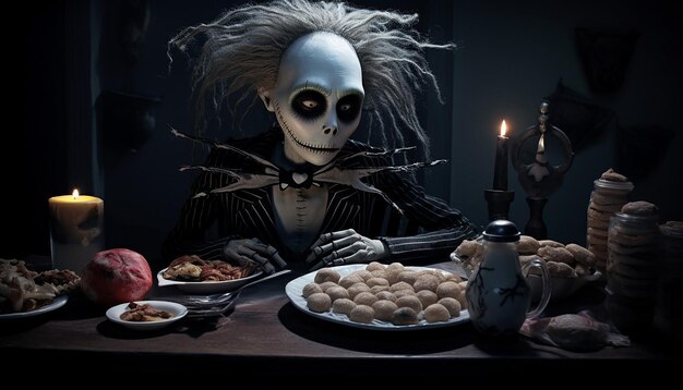 Photo tim burton photorealistic movie night