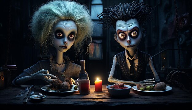 Tim burton photorealistic movie night