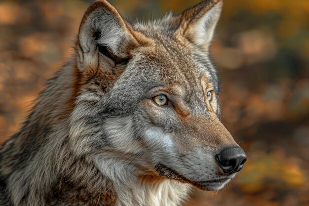 Timber Wolf Canis lupus Portrait captive animal