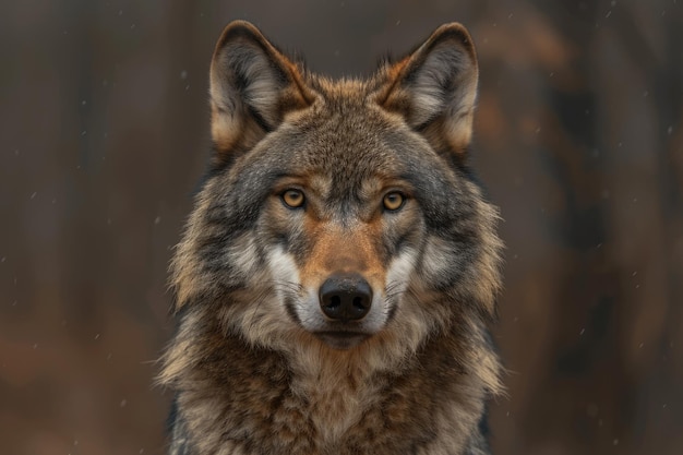 Timber Wolf Canis lupus Portret van een dier in gevangenschap