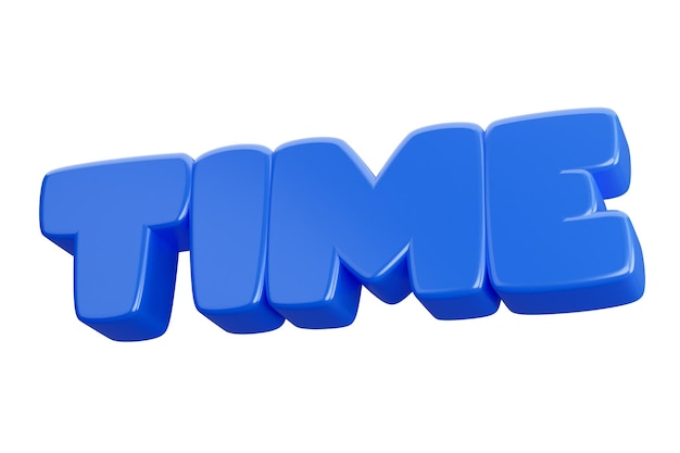 Time 3d word text