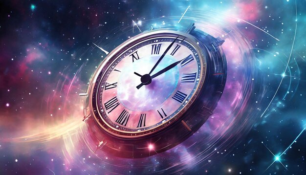 Photo time concept clock in space