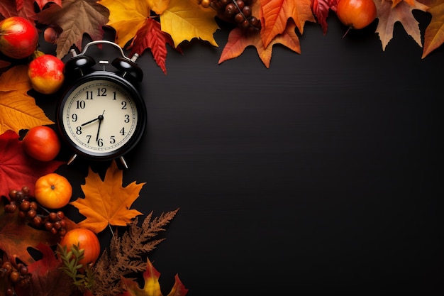 Time to Fall Back Autumn's Embrace in a Clock Frame