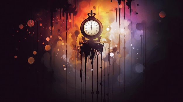 Time flowing through an abstract hourglass image