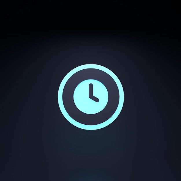 Time icon Clock icon 3d render illustration