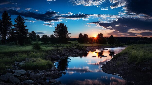 Time lapse moon setting tranquil landscape