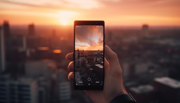 Foto time-lapse van een auto bij zonsondergang time-lapse zonsondergang zonsondergang in de stad