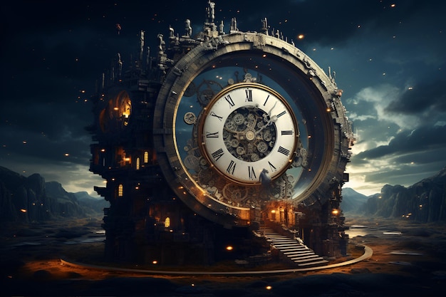 Foto ai generativa in stile time machine fantasy