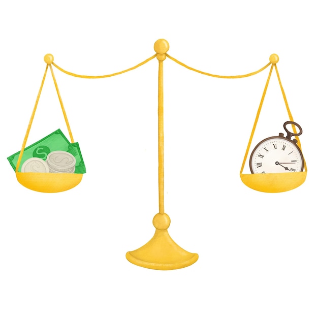 Time money scales png finance remix transparent background