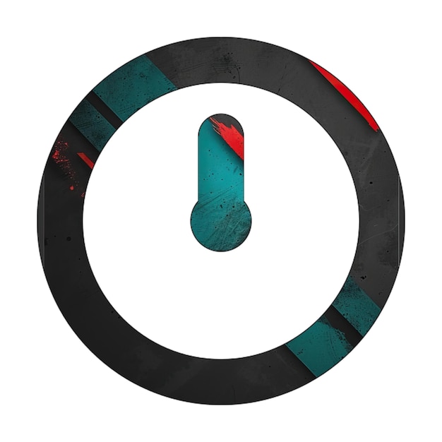 time oclock icon diagonal black green red