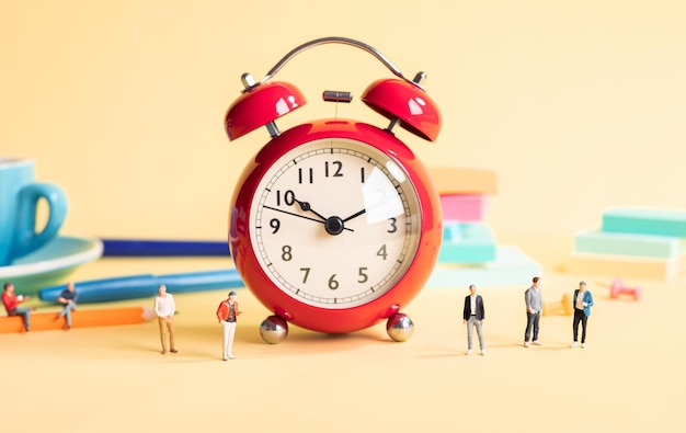 time and teamwork concepts with model of business personplan or creativity c