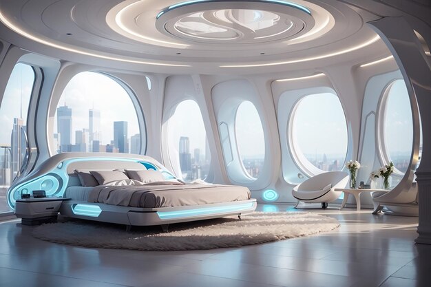 Time Travel Elegance A Futuristic Bedroom with a Classic Twist